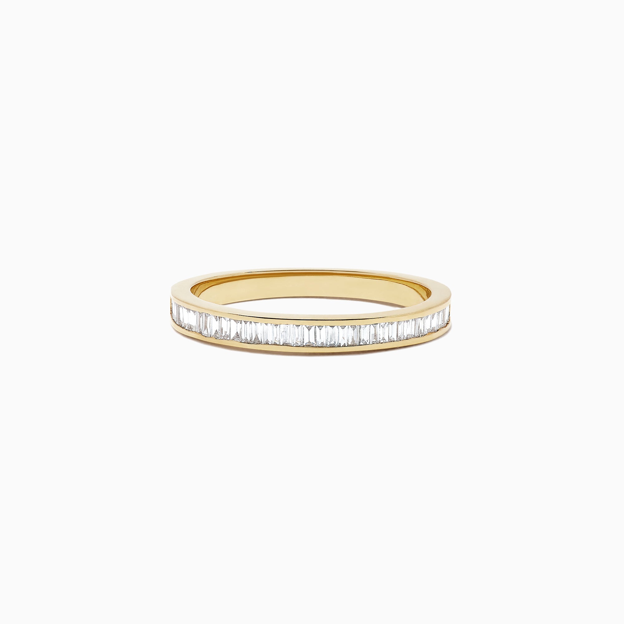 The DOro 14K Yellow Gold Channel Set Diamond Band features rectangular baguette-cut diamonds totaling 0.44 TCW, shown on a plain white background.