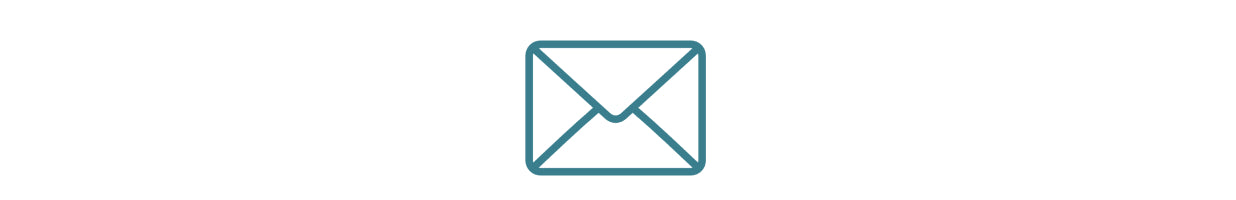 Simple blue outline of an envelope icon, centered on a white background.