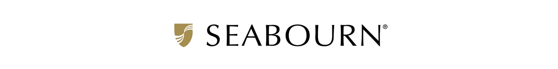 Seabourn logo featuring a gold and white abstract wave design on the left and the word SEABOURN in elegant black capital letters on the right.
